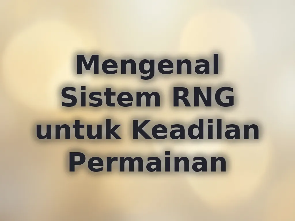 Mengenal Sistem RNG untuk Keadilan Permainan